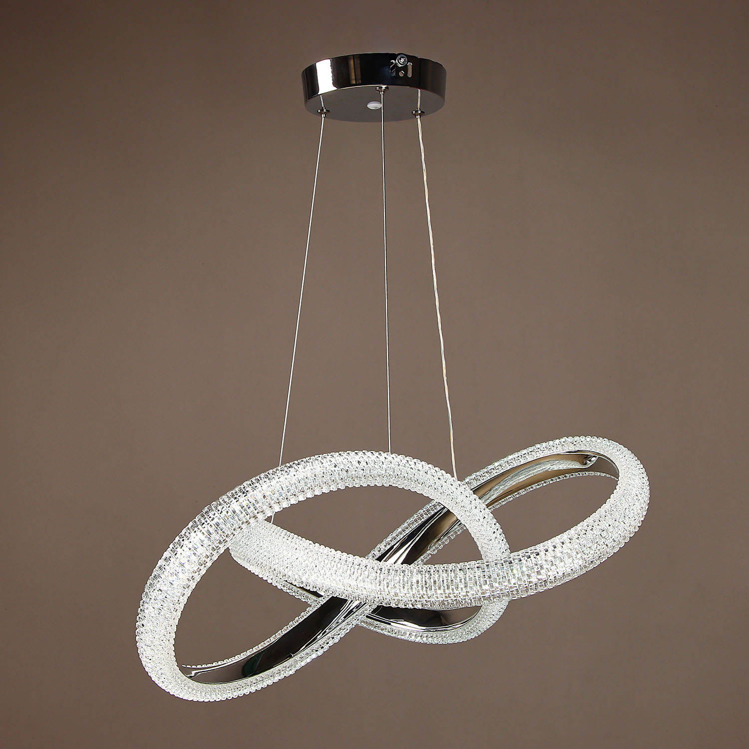 Светильник подвесной светодиодный 9233/96W Chrome 450 мм 3 реж., пульт S=16м2 VERNER LIGHTING *1