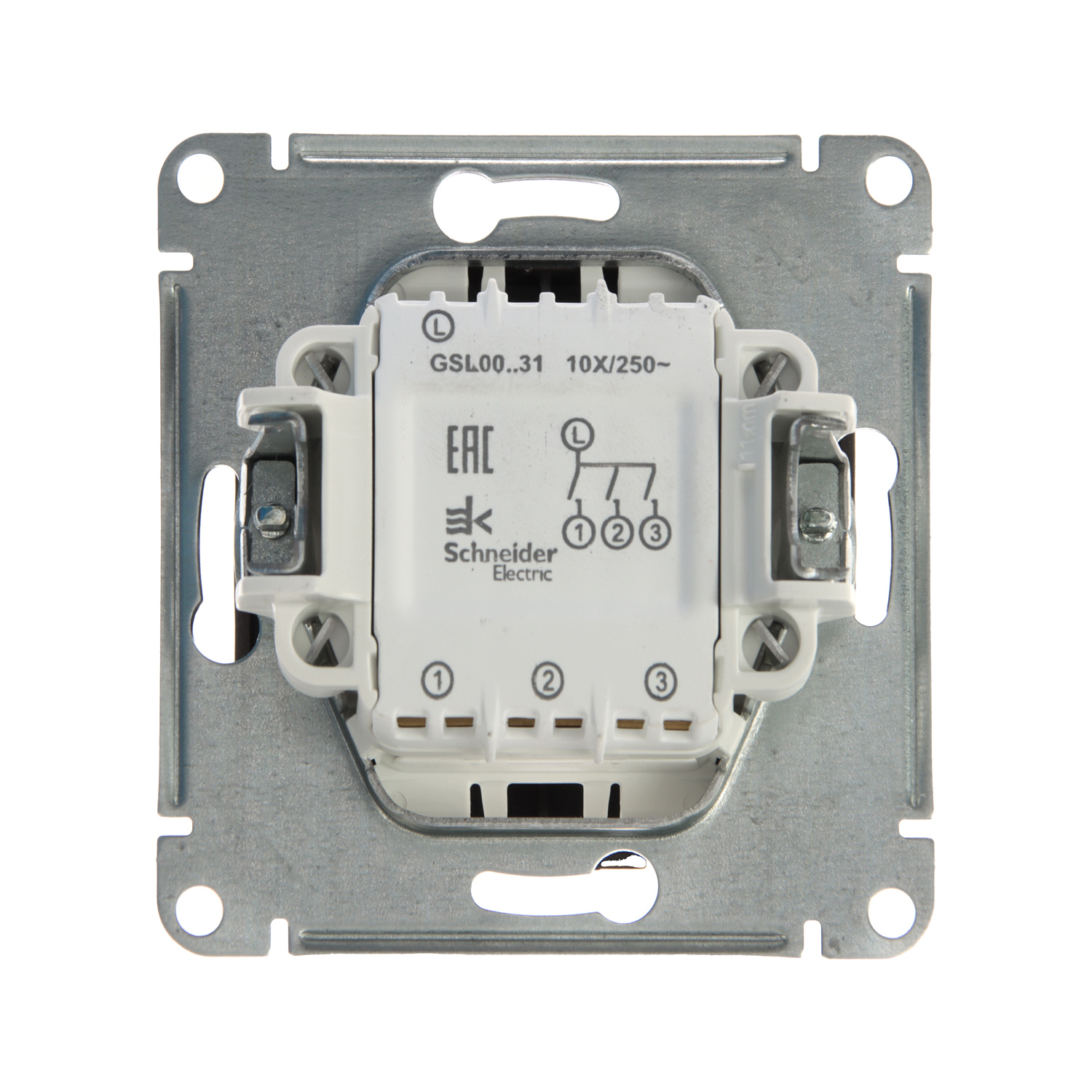 яяяМеханизм выключателя 3-кл. СП GLOSSA 10А IP20 10AX шоколад SchE GSL000831