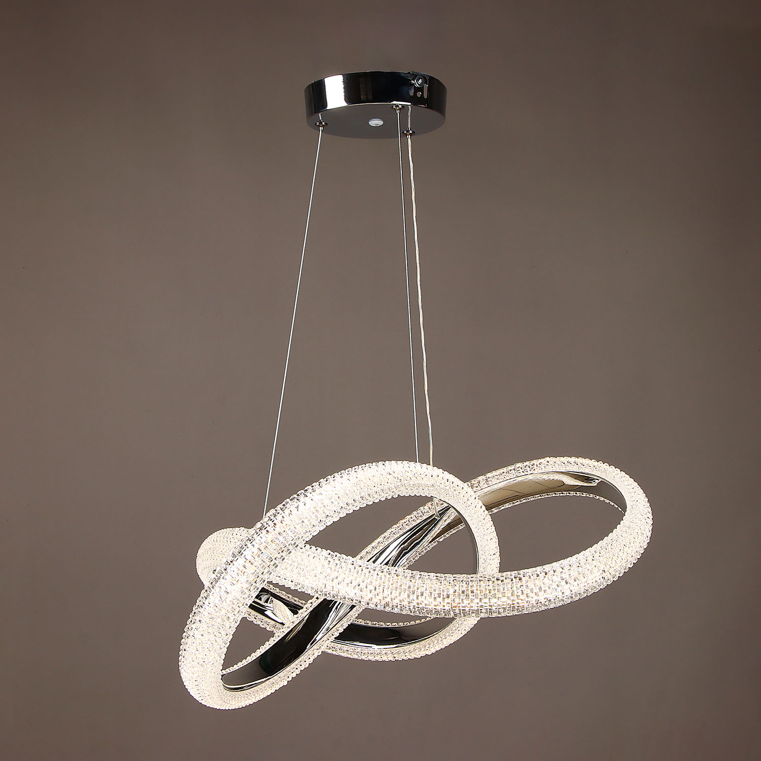 Светильник подвесной светодиодный 9233/96W Chrome 450 мм 3 реж., пульт S=16м2 VERNER LIGHTING *1