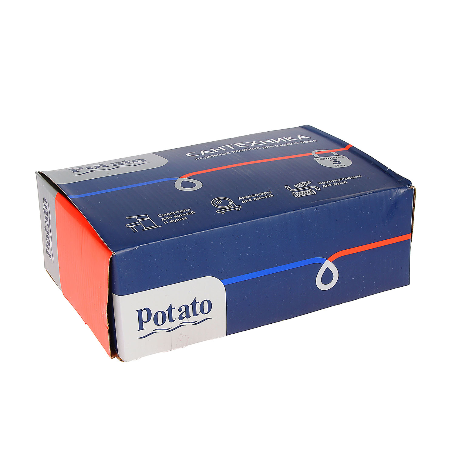 Смеситель для умывальника Potato P12292BL с гигиенической лейкой, черный матовый *1/10