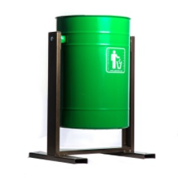Урна для мусора металл. уличная опрокидыв. 26л круглая, ножки-профиль Зеленая *1