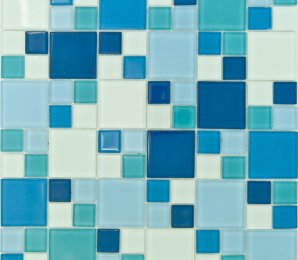 Мозаика 30х30 см Гранит Холл LFK 005, 0.09 м², стекло, синий