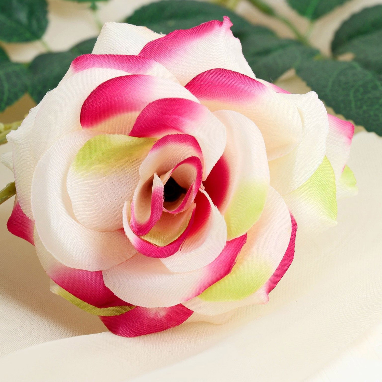 Цветы искусственные "Роза тройная" 6*61 см, бело-розовый   4301723