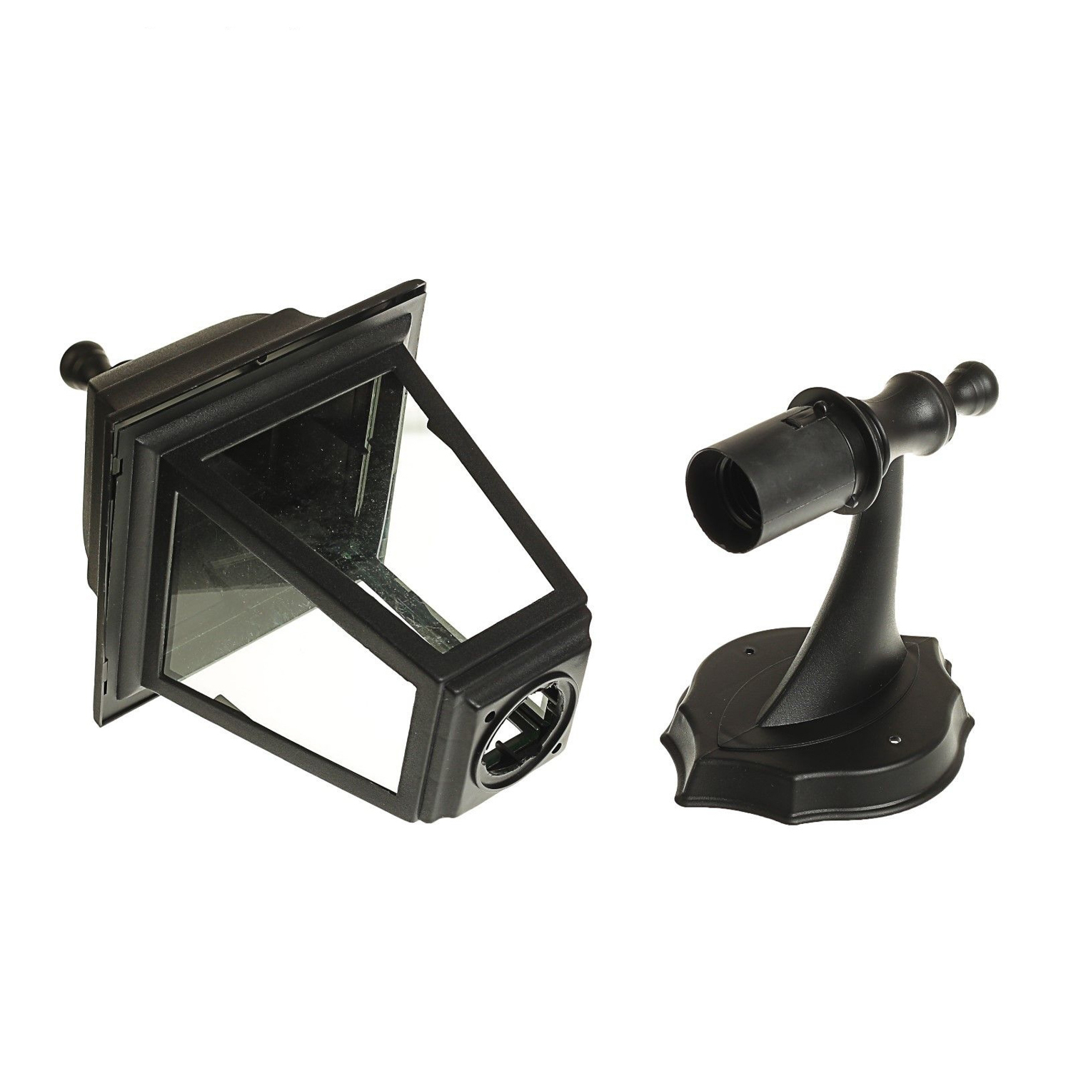 яяяСветильник Luazon 01-1, садово-парковый, четырехгранник, E27, настенный, вверх, черный