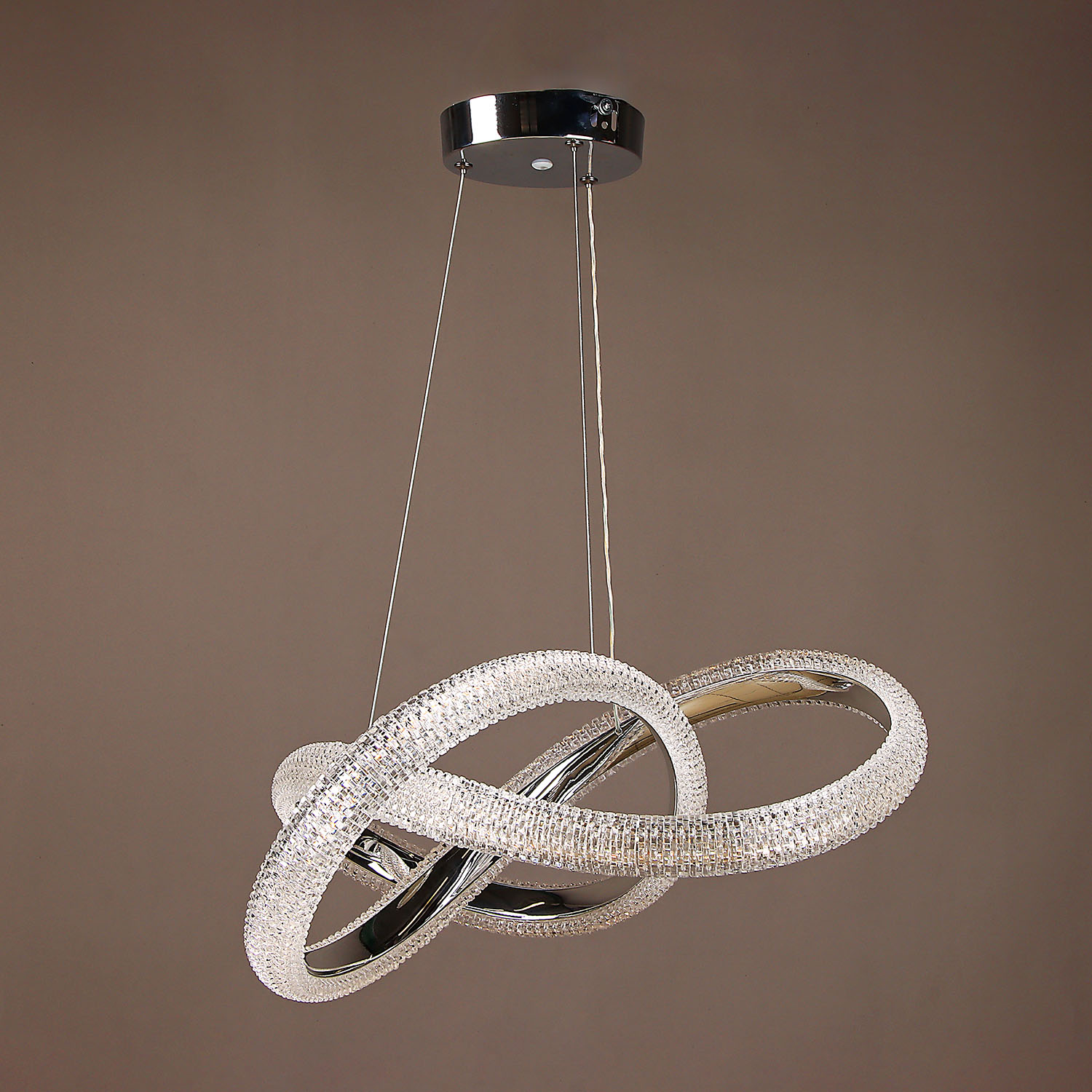 Светильник подвесной светодиодный 9233/96W Chrome 450 мм 3 реж., пульт S=16м2 VERNER LIGHTING *1