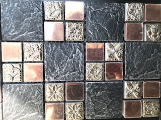 Мозаика 30х30 см Гранит Холл MJ 810, 0.09 м², стекло, золотой