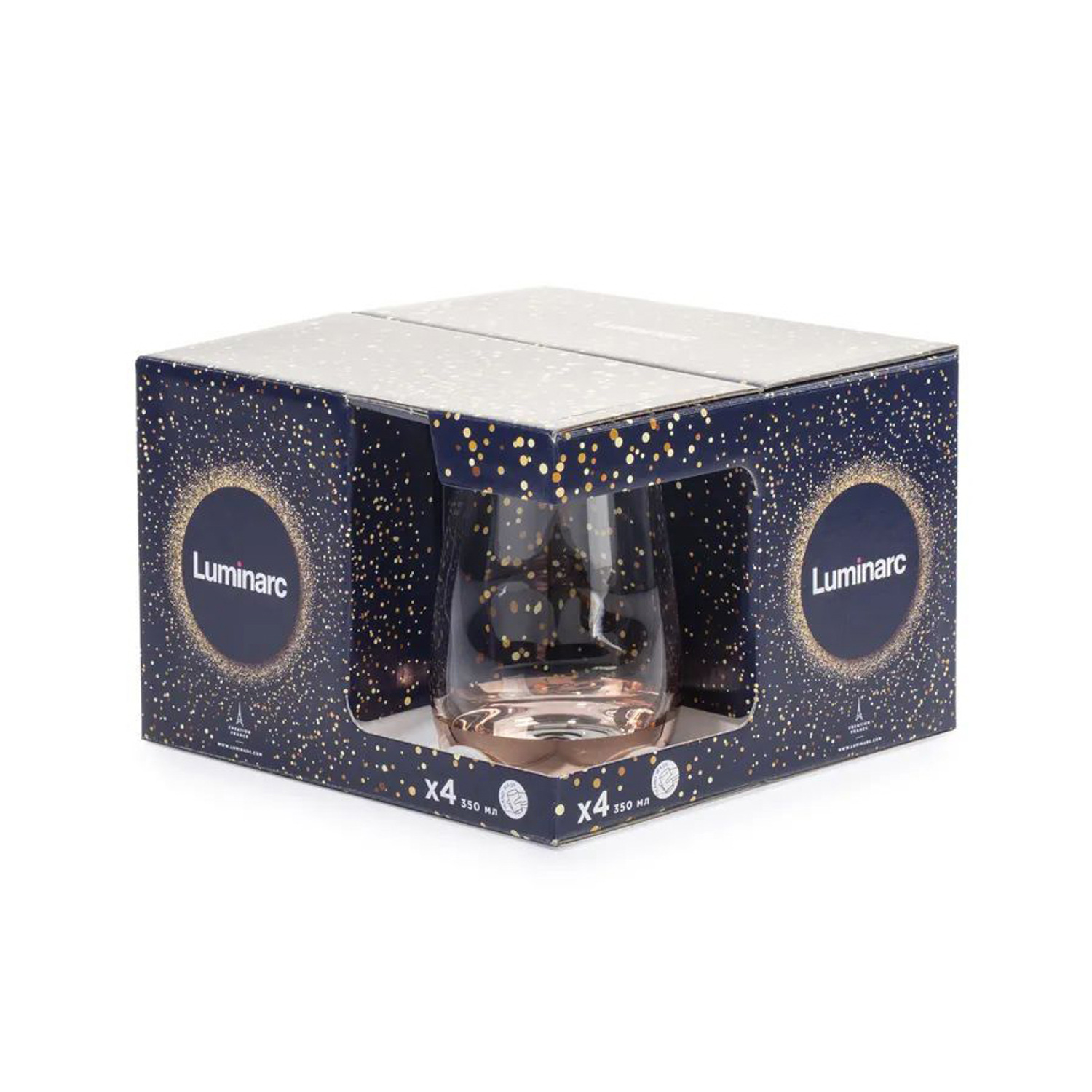 Набор стаканов 4шт 350мл СИР ДЕ КОНЬЯК ЭЛЕКТРИЧЕСКАЯ МЕДЬ высокие (1/4)