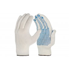 Перчатки ХБ с ПВХ точ 10кл (5 нитей) 45гр бел/гол ( аналог ЗЧ289 ) *10/400