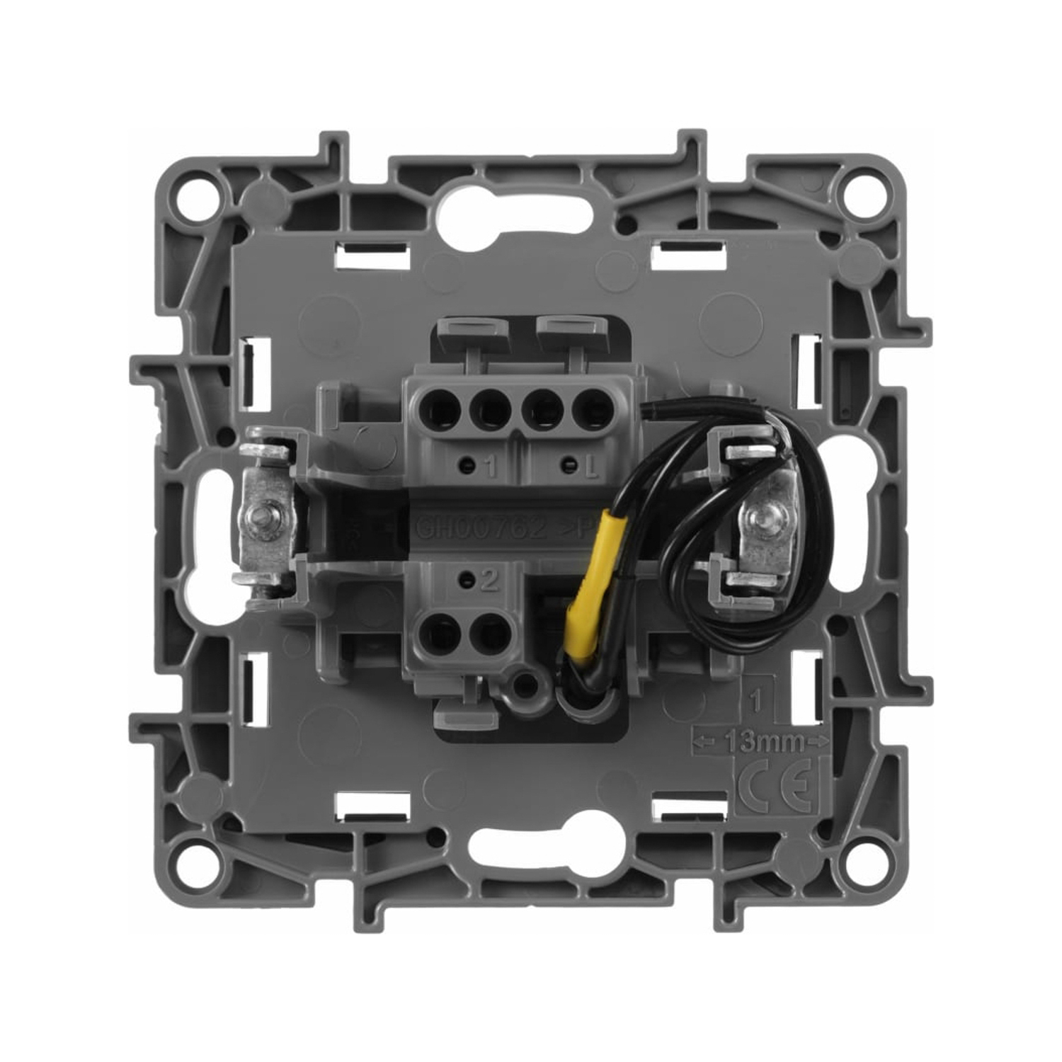 Механизм переключателя "Etika" Plus 1-м. алюм. с подсветкой Leg 672415   *1/10