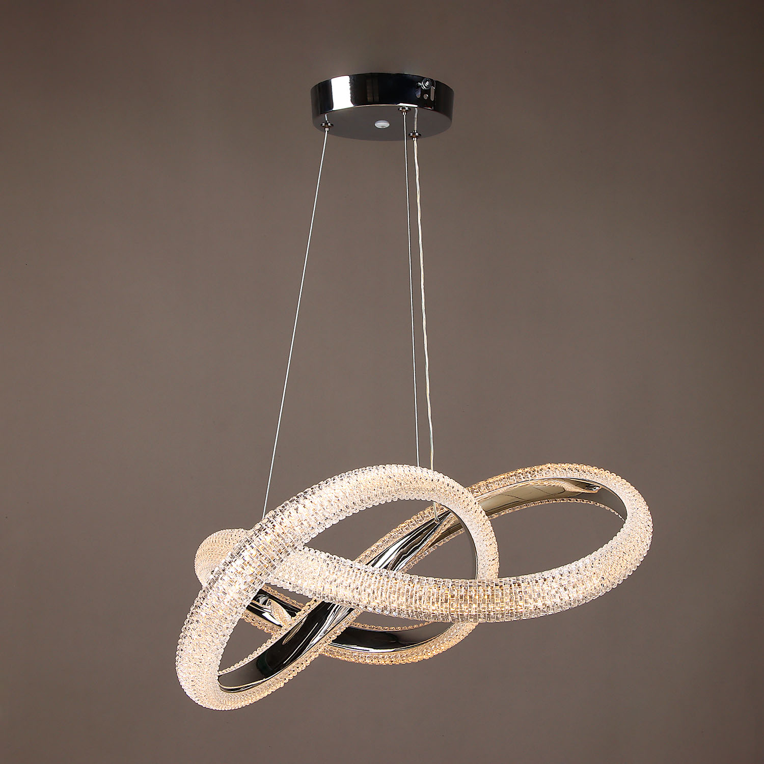 Светильник подвесной светодиодный 9233/96W Chrome 450 мм 3 реж., пульт S=16м2 VERNER LIGHTING *1