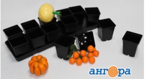 Набор стаканов 250 мл для рассады, 14 шт., поддон, пластик, черный