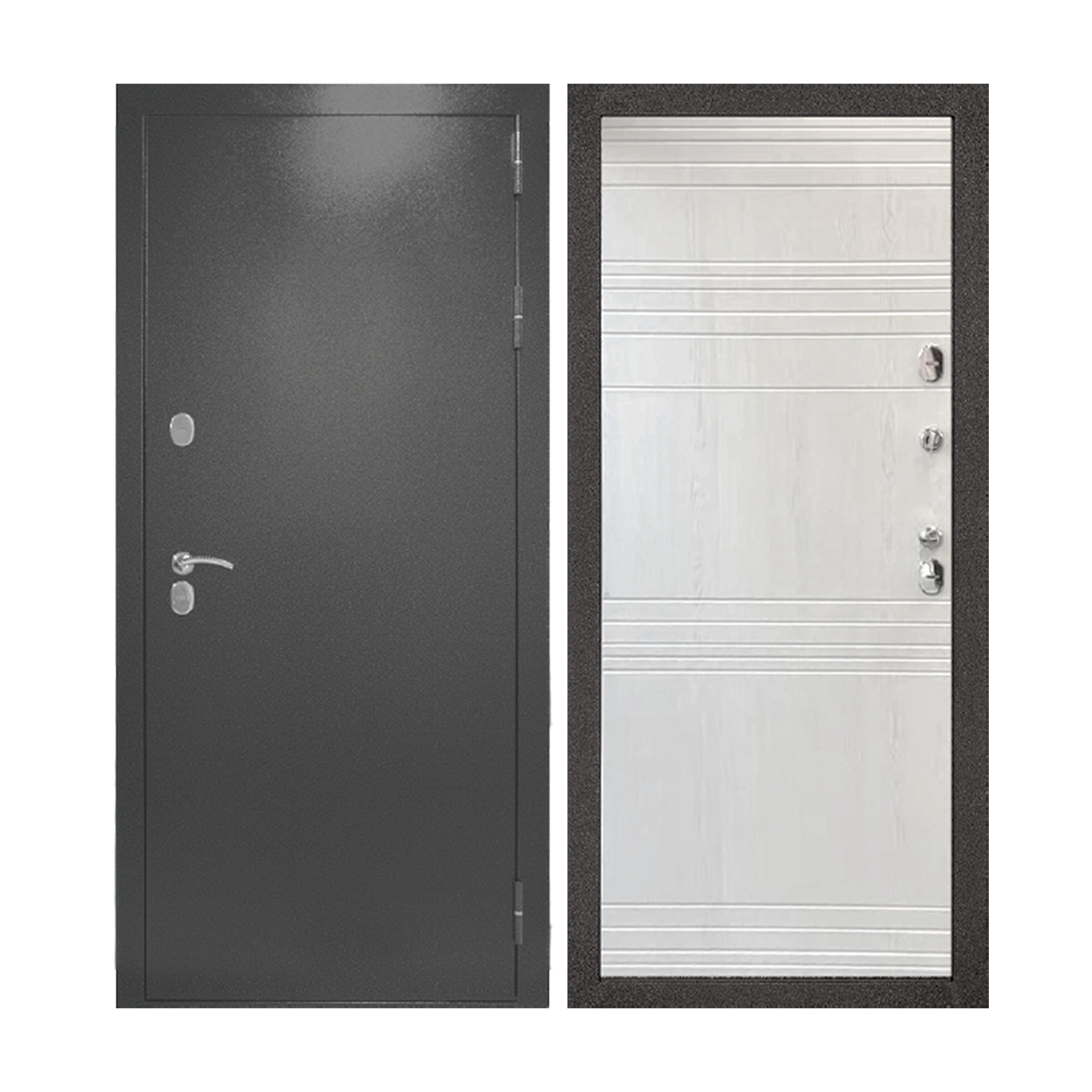 Дверь входная 2050х860х110 мм Форпост Норд, правая, ясень белый