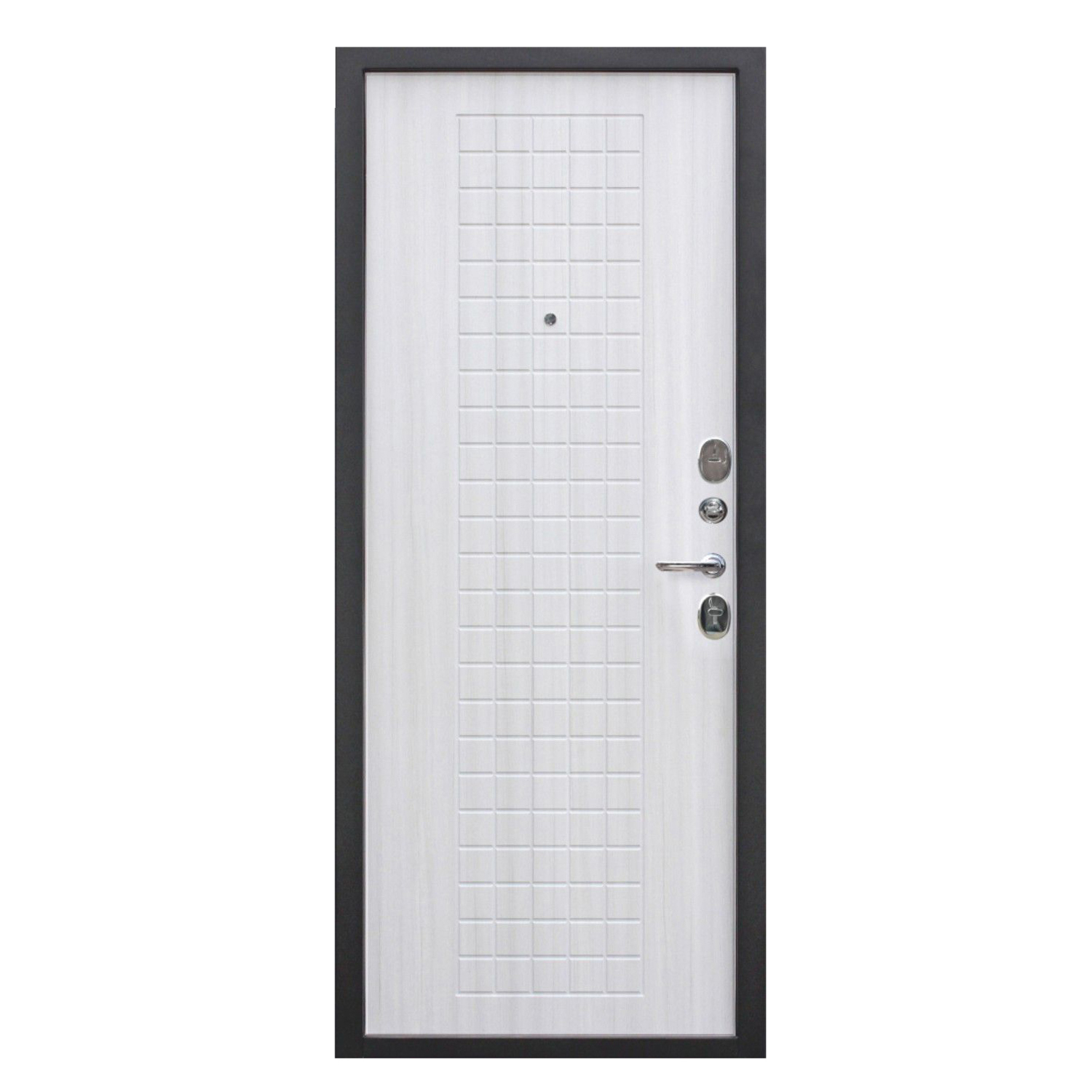 Дверь входная Ferroni Гарда, 960х2050х60 мм, левая, черный муар/белый ясень