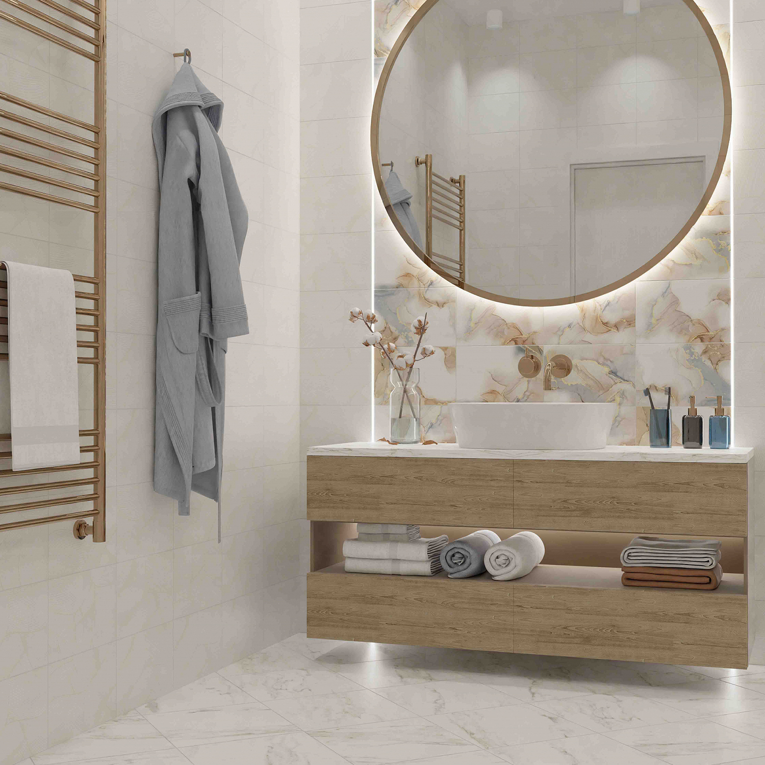 Плитка 20х30 см настенная 1.44 м² ВКЗ Челси, белая люкс