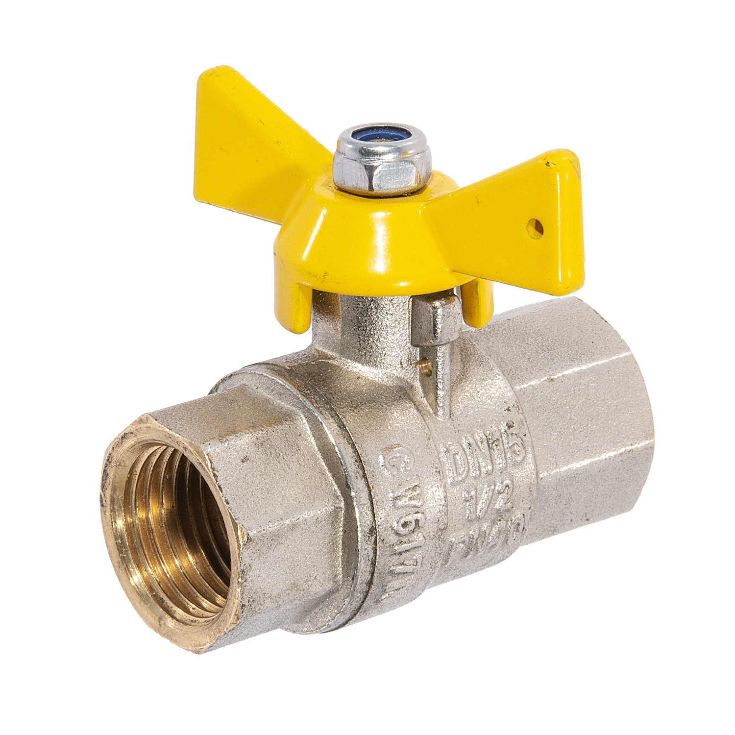 Кран шаровый 1/2" (Ø15) ГАЗОВЫЙ М/М бабочка VALTEC VALGAS 277 *1/16