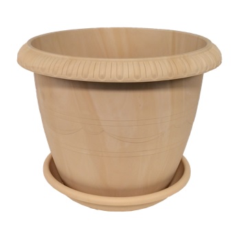 Кашпо пластм. "Lе Jardin" 5.5л, d верха 250мм h200мм с поддоном Зол.Мрамор 103-3 (Tek.A.Tek)*1/24