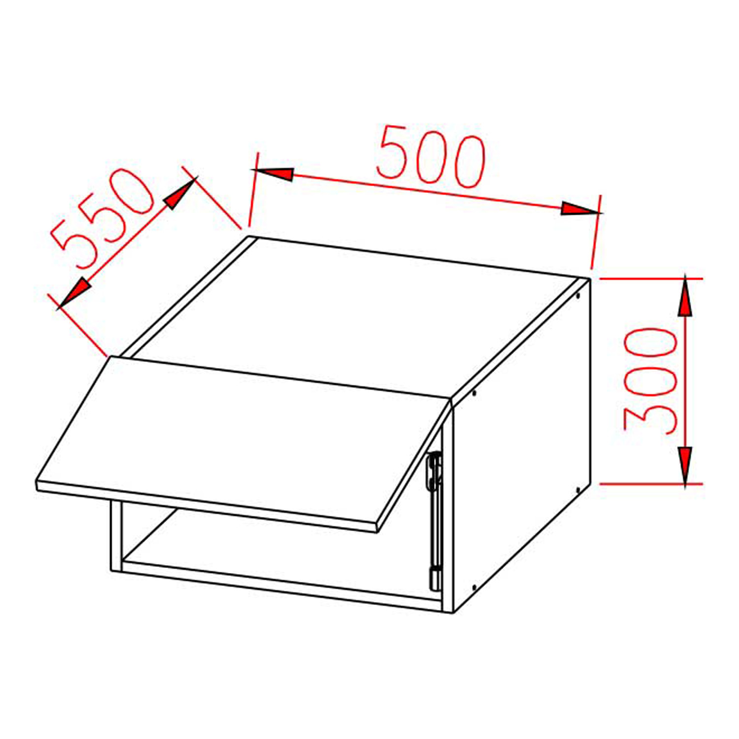Шкаф навесной 500х300х550 мм BROZEX-WOOD Next, 3 ярус, графит