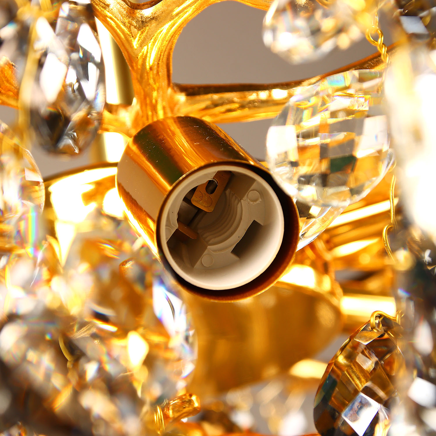 Светильник потолочный хрусталь 5509 Gold 500 мм Е14 S=16м2 золото  VERNER LIGHTING *1