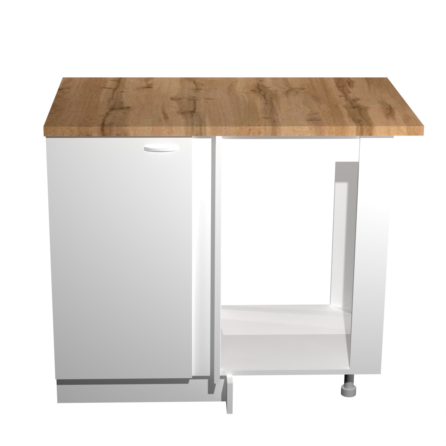 Шкаф напольный угловой 1000х850х600 мм BROZEX-WOOD Liberty, правый, с дверцей, белый