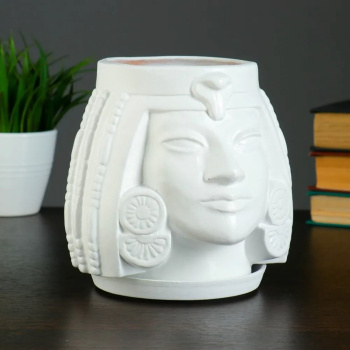 Фигурное кашпо "Клеопатра", 16×17×16 см, белый 3601436