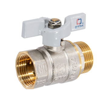 Кран шаровый 3/4" (Ø20) М/П бабочка СТМ (СТАНДАРТ) CWFMB034 *1/15/120