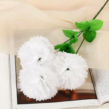 Цветы искусственные "Гвоздика трио" 11*58 см, белый  4560209