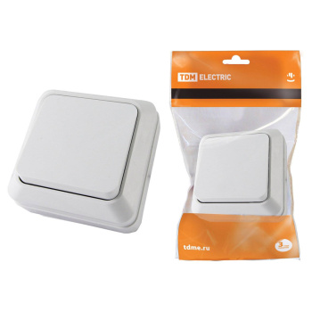 Выключатель "Ладога" ОП 1кл. белый 10А IP20 TDM SQ1801-0001 *10/200