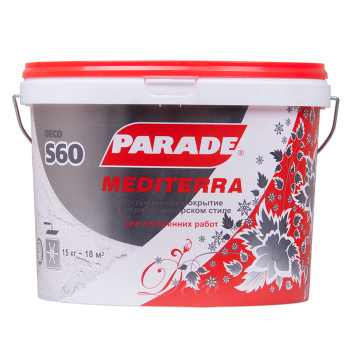 Покрытие декоративное Mediterra S60 средиземноморский стиль белый 15 кг PARADE *1