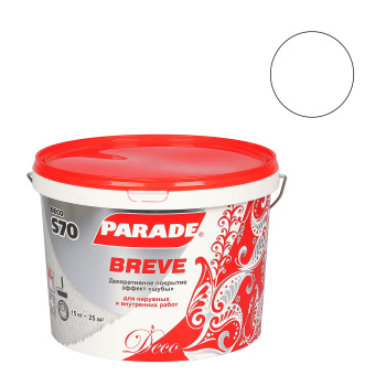 Покрытие акриловое декоративное Breve S70 с эффектом шубы белый 15 кг PARADE *1