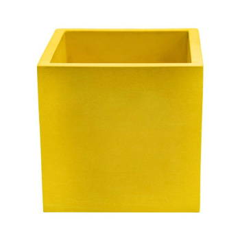 яяяКашпо гипсовое "Лофт" 1,3л 125х125мм h125мм Желтый ("VipSet") *4