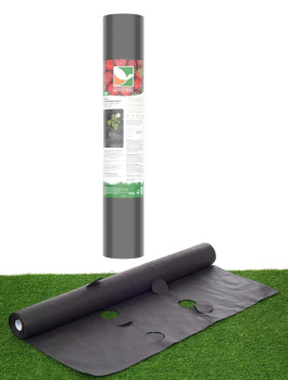 Укрывной материал Черный(мульча) ПЕРФОРированный пл.60г/кв.м, шир.1,06м,дл.10м в Рулоне "Агротекс"*1