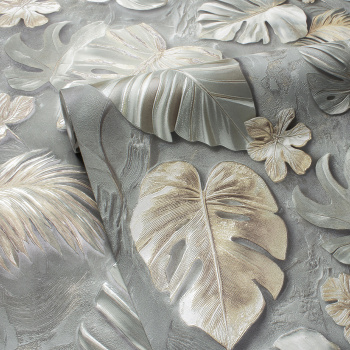 Обои  флиз Victoria Stenova Madeira  (сер./зел.) 585553 1.06*10м *6