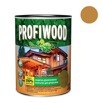 Защитно-декоративное покрытие 0.7 кг для древесины PROFIWOOD, алкидное, орех