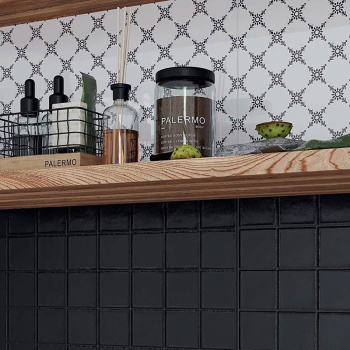 Плитка 40х25 см настенная 1.4 м² Шахтинская плитка Чарли, черно-белый