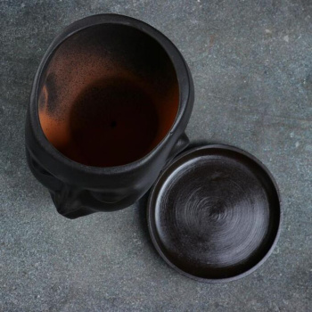 Фигурное кашпо "Голова", чёрное, 17х14х15см 671046