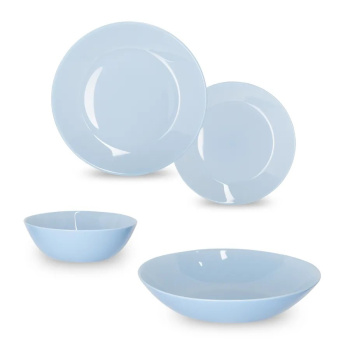 Набор столовый стекло Luminarc 16пр/4перс. "ЛИЛИ ЛАЙТ БЛЮ" Q6884 (Франция) *1