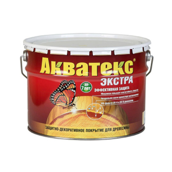 Защитно-декоративное покрытие 9 л для древесины АКВАТЕКС ЭКСТРА, алкидное, бесцветный
