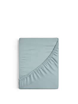 Простыня на резинке поплин  (90*200+25см) Niteva 17710 серо-голубой *1/10