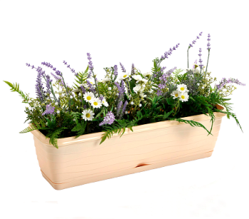 Ящик для цветов 60х18.5 см, глубина 16 см Радиан, поддон, дренажная система, пластик