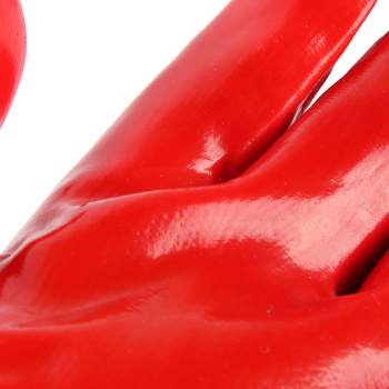 Перчатки ХБ с нитрил облив, масло-бензостойкие красные (арт.4518) Doloni