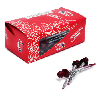 Саморезы кровельные BROZEX коробка 4,8*70 (50шт) RAL 3011 красн-корич *6