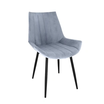 Кресло НЕАПОЛЬ-лайт, 430x550xh880 велюр КОНФЕТТИ сильвер+металл.каркас ДИАМЕТР трубы 25 мм БЕЛЫЙ *4