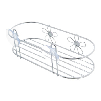 Полка д/ванной Delphinium "Цветок" 1-ая овальная, хром, на присосках 101158 *1/36