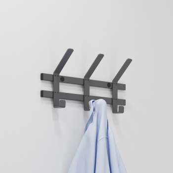 Вешалка настенная "Торонто 3" 364х174х91мм Графит ВНТ3 ГР ("ЗМИ") *1