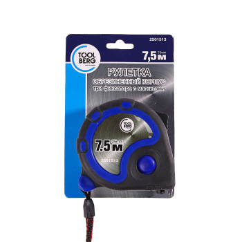 Рулетка 7,5м*25мм резин.корпус T4P (арт.2501513) *1/12/60