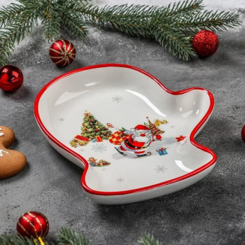 Блюдо сервировочное "На встречу Новому Году" 20х18х3 см 4826279