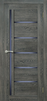 Дверное полотно остекленное BROZEX-WOOD Comfort-6, 2000х700х36 мм, дуб шале графит 3D