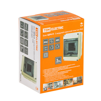 Бокс ЩРН-П-5мод. IP65 навесной пластик TDM SQ0908-0001 *1/40 Бокс ЩРН-П-5мод. IP65 навесной пластик TDM SQ0908-0001 *1/40