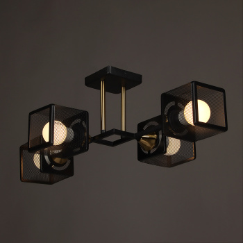 Светильник потолочный N6400/4 BK+COP 4*40W E27 220V (l-555; w-345; h-195) S=16м2 VERNER LIGHTING *1