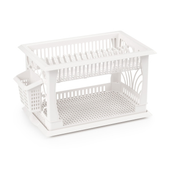 Сушилка для посуды настольная пластм. 2-х ярусн. 480х305х300мм "Мечта хозяйки" Бел. М8709 *1/4 Сушилка для посуды настольная пластм. 2-х ярусн. 480х305х300мм "Мечта хозяйки" Бел. М8709 *1/4